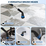 Electric Spin Scrubber, Cordless Cleaning Brush With 4 Replaceable Brush Heads And Adjustable Extension Handle Power Shower Scrubber For Bathroom, Kitchen, Tub, Tile, Floor